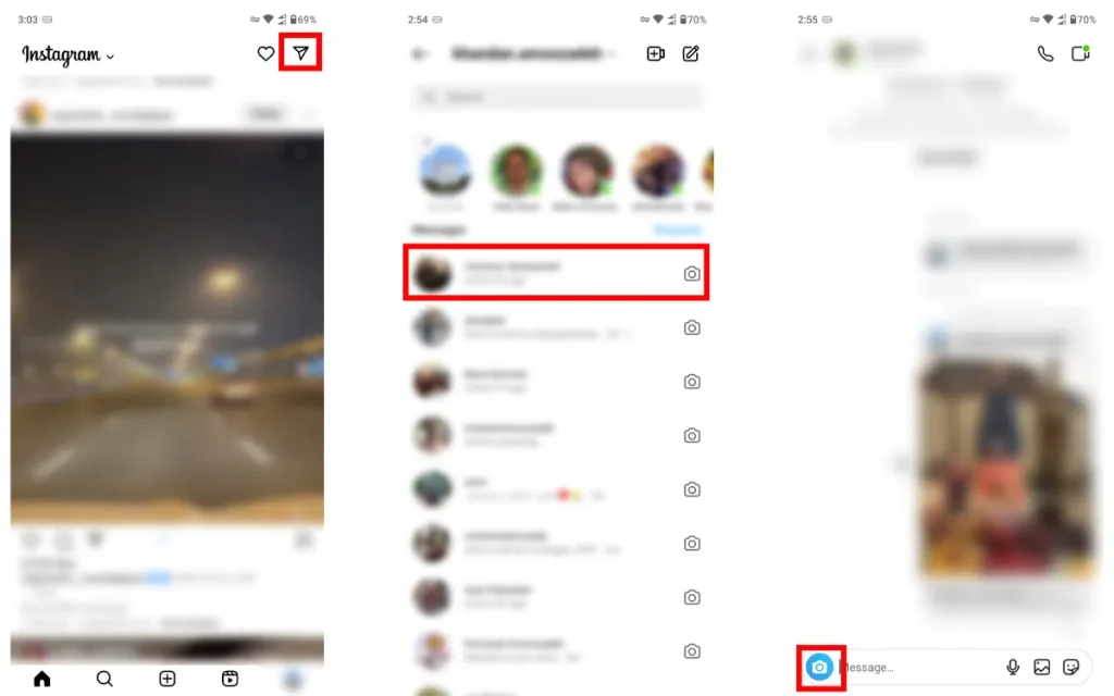 Step-by-step guide to sending one-time-use photos on Instagram: