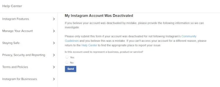 how to recover disabled Instagram account