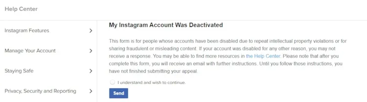 Restoring a Disabled Instagram Page Due to Copyright Infringement