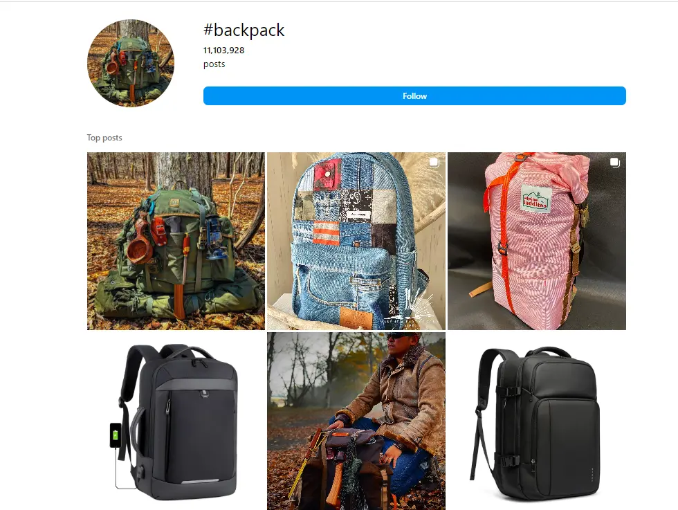 backpack Hashtags
