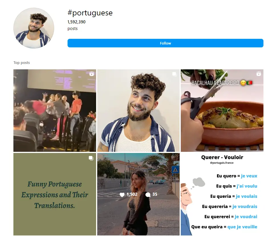 Language Hashtags Portuguese Hashtags