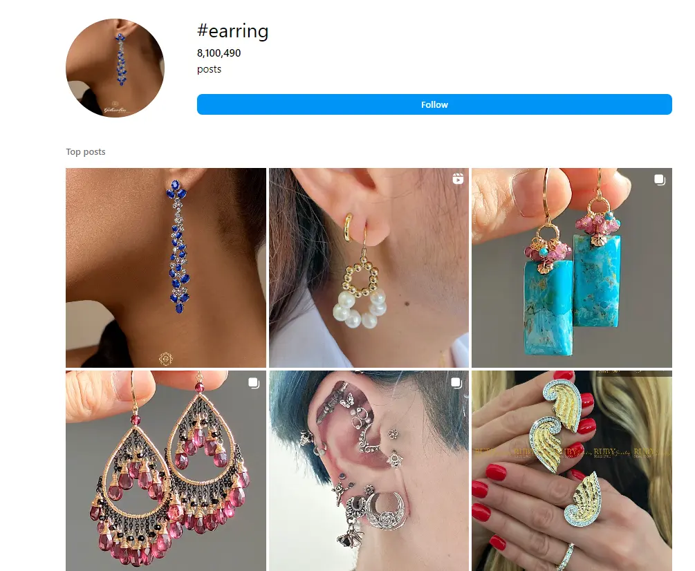 jewelry Hashtags Earring Hashtags 